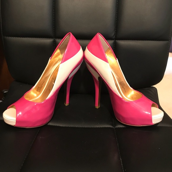 NWOB BCBGeneration Pink Peep Toe Stiletto - Picture 3 of 7